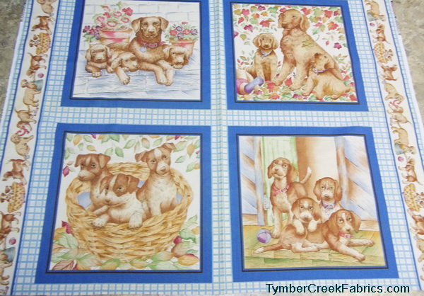 Mother Dog Puppies 4 Panels